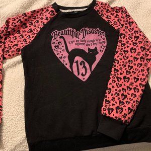 Beautiful Disaster Top, Pink and Black